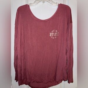 PINK Victoria’s Secret Oversized Long Sleeve Tee Logo Back Pink Size M